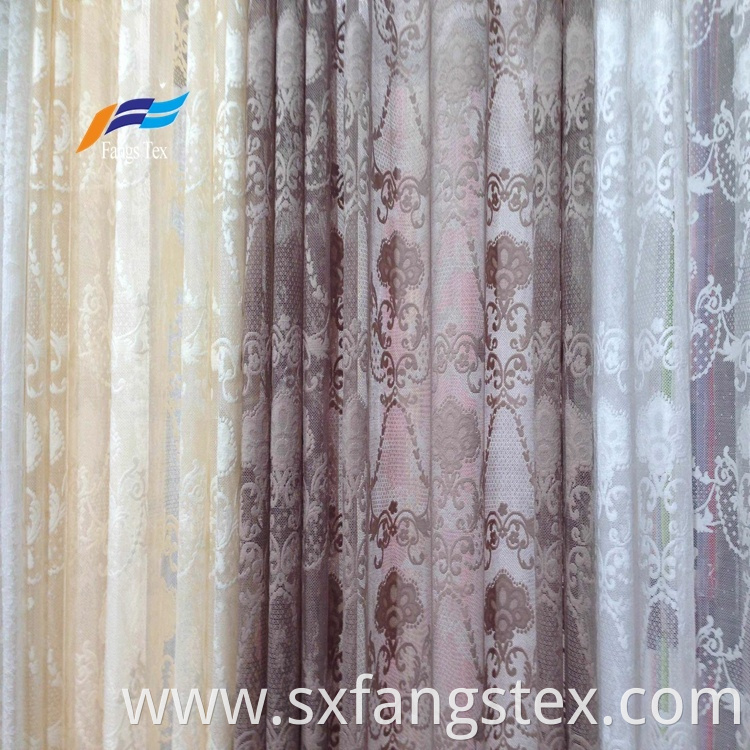 Polyester Embroidered Sheer Voile Upholstery Curtain Fabric 5